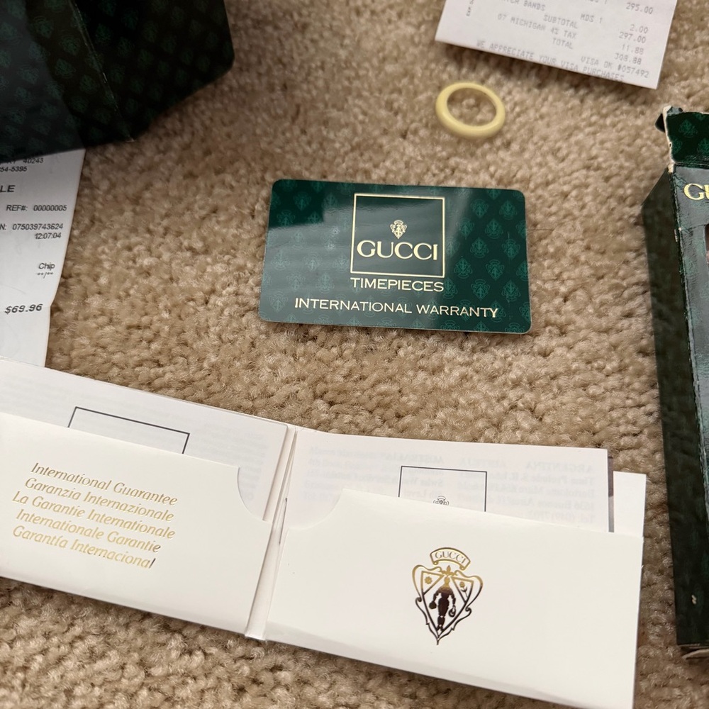 Gucci Vintage Gold Plated Change Bezel Watch FULL SET Mint Working - Picture 5 of 16